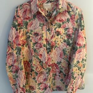 Sézane Floral Button-Up Shirt